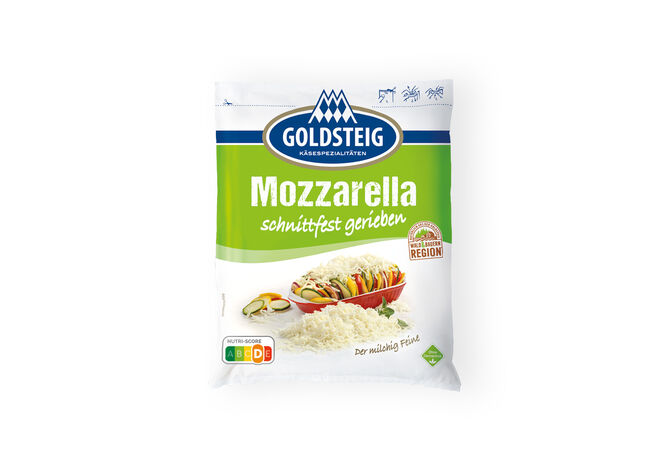 Mozzarella gerieben von GOLDSTEIG in 200g Verpackung 