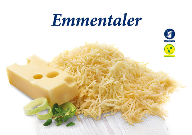 Emmentaler gerieben von GOLDSTEIG mit Lauch. Laktosefrei und Vegetarisch. 