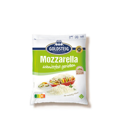 Mozzarella gerieben von GOLDSTEIG in Verpackung 