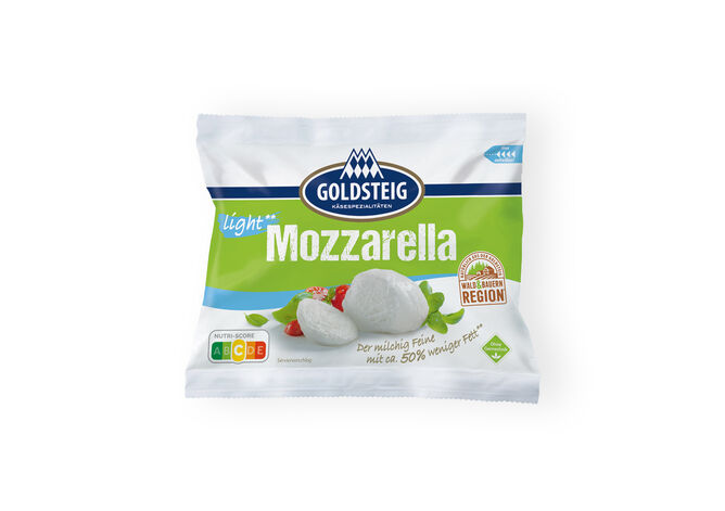 Mozzarella Kugel light von GOLDSTEIG in 125g Verpackung 