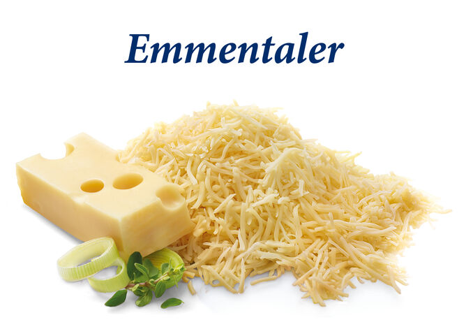 Emmentaler gerieben - GOLDSTEIG Käsespezialitäten Emmentaler gerieben von GOLDSTEIG mit Lauch