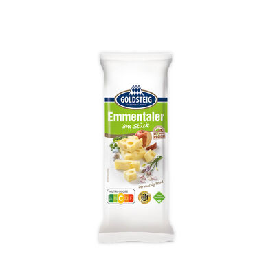 Emmentaler Stück - GOLDSTEIG Käsespezialitäten Emmentaler Stück von GOLDSTEIG in Verpackung