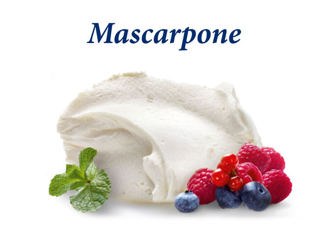 Mascarpone von GOLDSTEIG ohne Verpackung mit Beeren und Minze