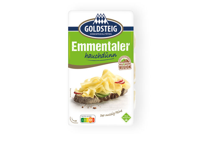 Emmentaler hauchdünn von GOLDSTEIG in 125g Verpackung 