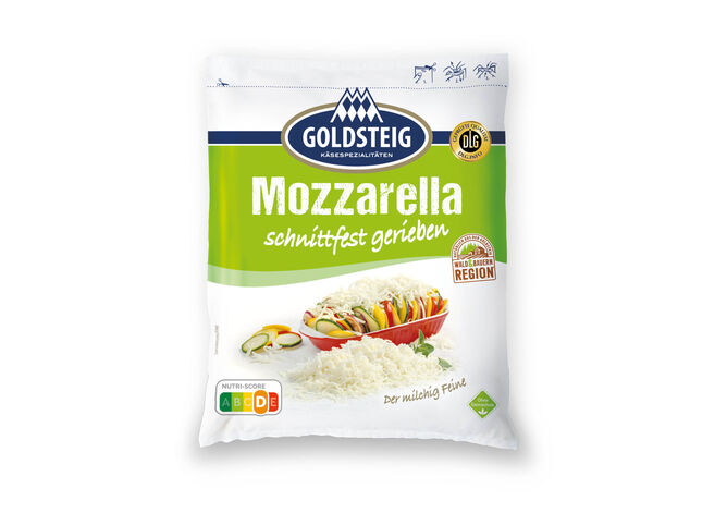 Mozzarella gerieben von GOLDSTEIG in 200g Verpackung 