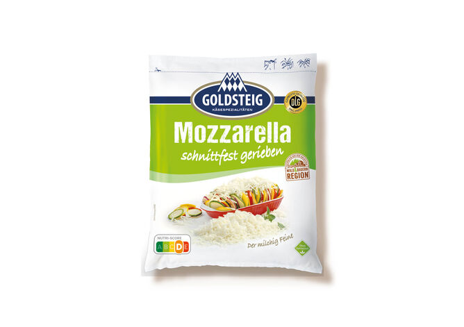 Mozzarella gerieben von GOLDSTEIG in 200g Verpackung 