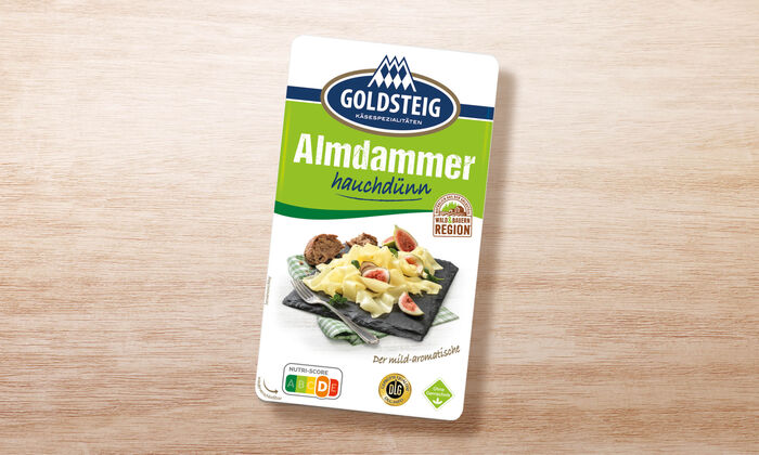Almdammer hauchdünn - GOLDSTEIG Käsespezialitäten Almdammer hauchdünn von GOLDSTEIG in Verpackung