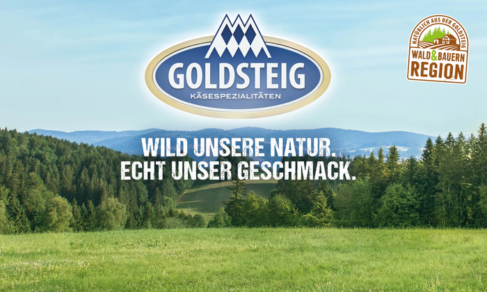 GOLDSTEIG Käsespezialitäten mit Slogan – Bayerischer Wald