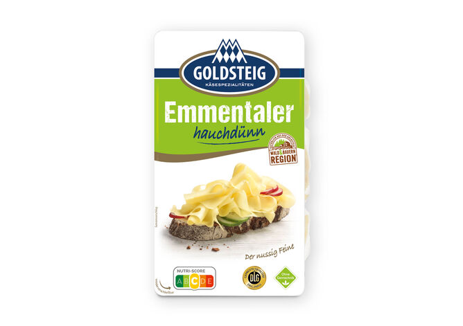 Emmentaler hauchdünn von GOLDSTEIG in Verpackung 