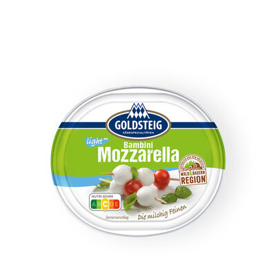 Bambini Mozzarella Mini light von GOLDSTEIG in Verpackung 