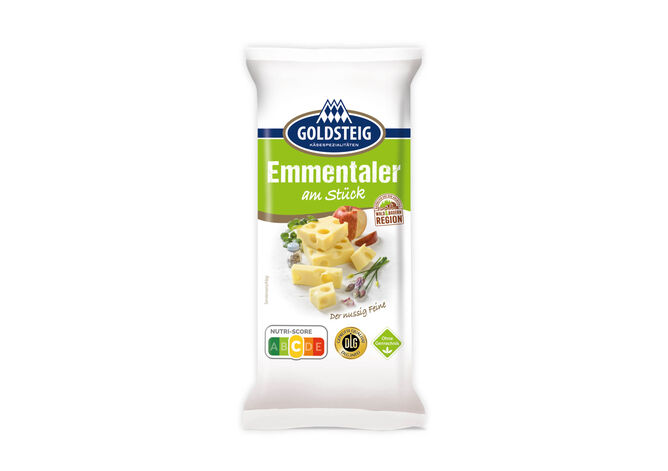 Emmentaler am Stück von GOLDSTEIG in 400g Verpackung