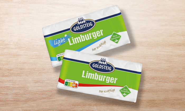 Limburger Sortiment von GOLDSTEIG auf Holztisch: Limburger leicht und classic